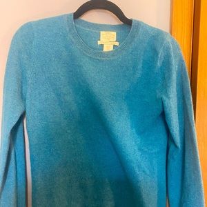 Teal cashmere sweater, cozy, XS